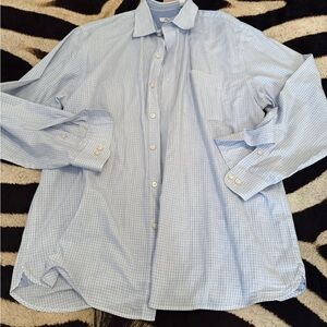 Van Heusen Light Blue Plaid Button Down Shirt